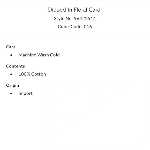 Free People Dipped in Floral Embroidered Cardi in Morning Oat NWOT - Picture 7 of 10